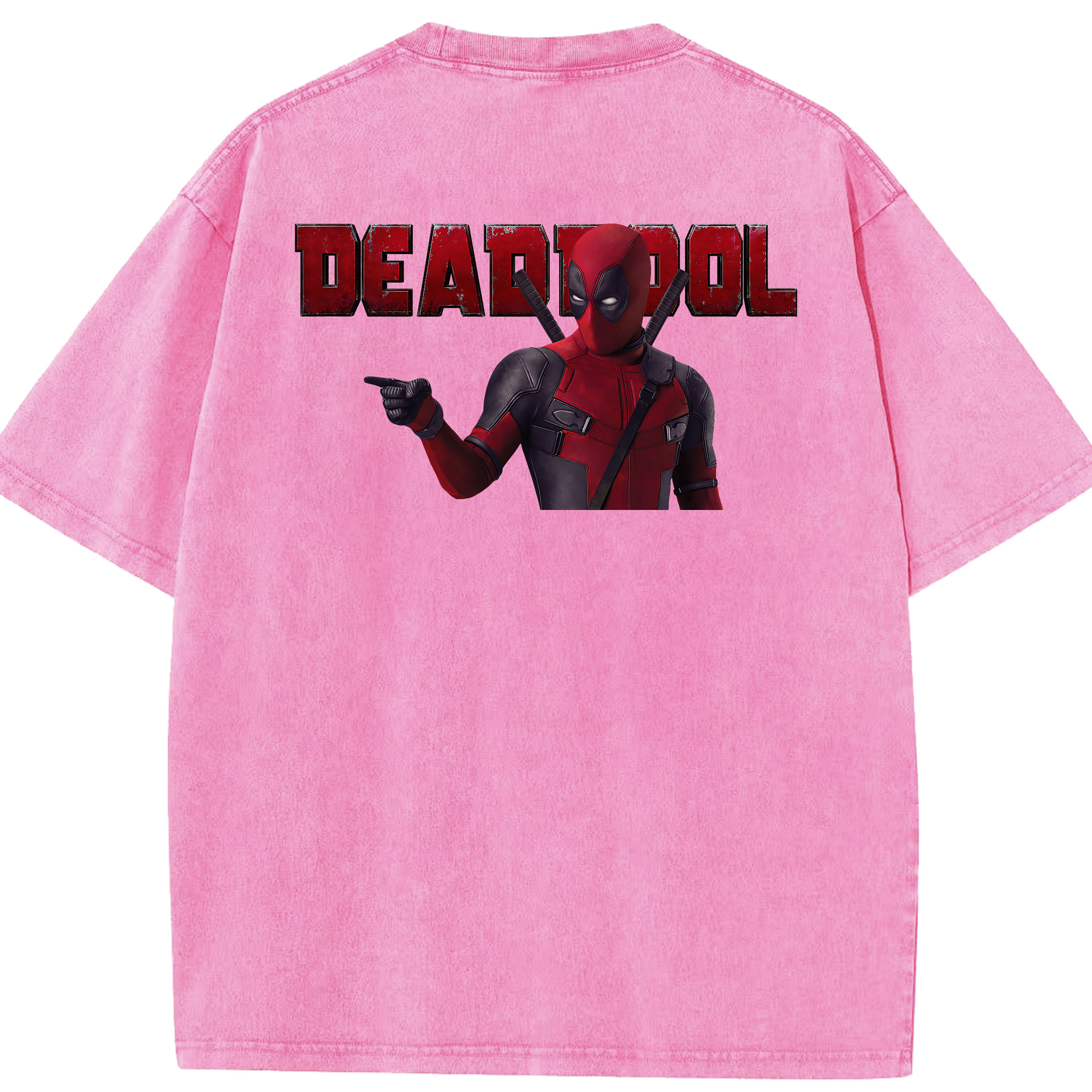 （画像用） Deadpool デッドプール 綿100% ヴィンテージ風 半袖Tシャツ（背面プリント）